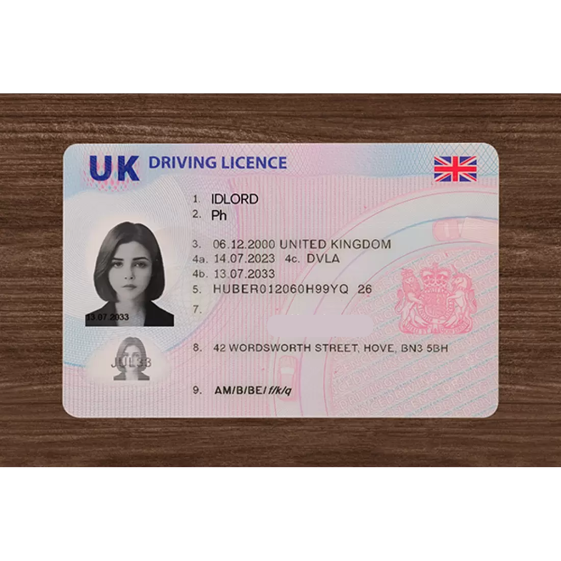 UK Fake ID — Scannable DVLA Photocard (Teslin)